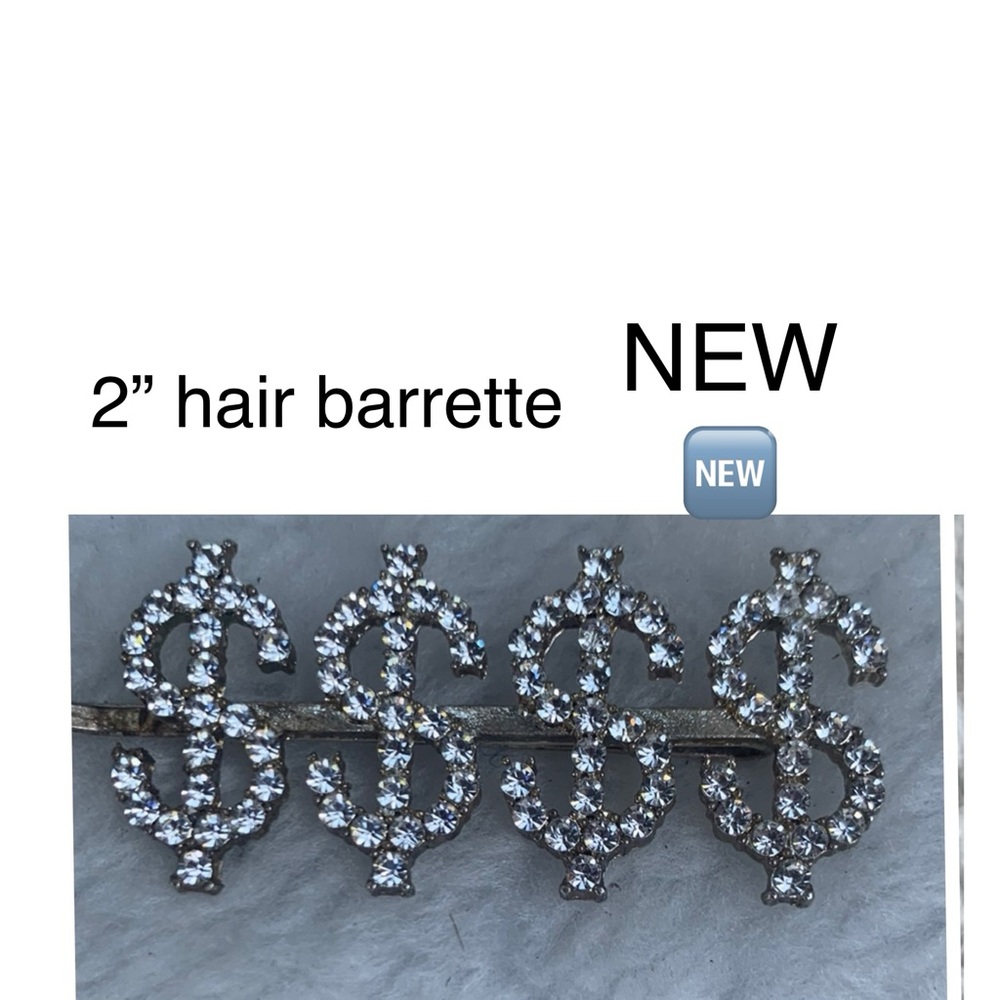 2/$19 Crystal Dollar Sign Hair Barrette